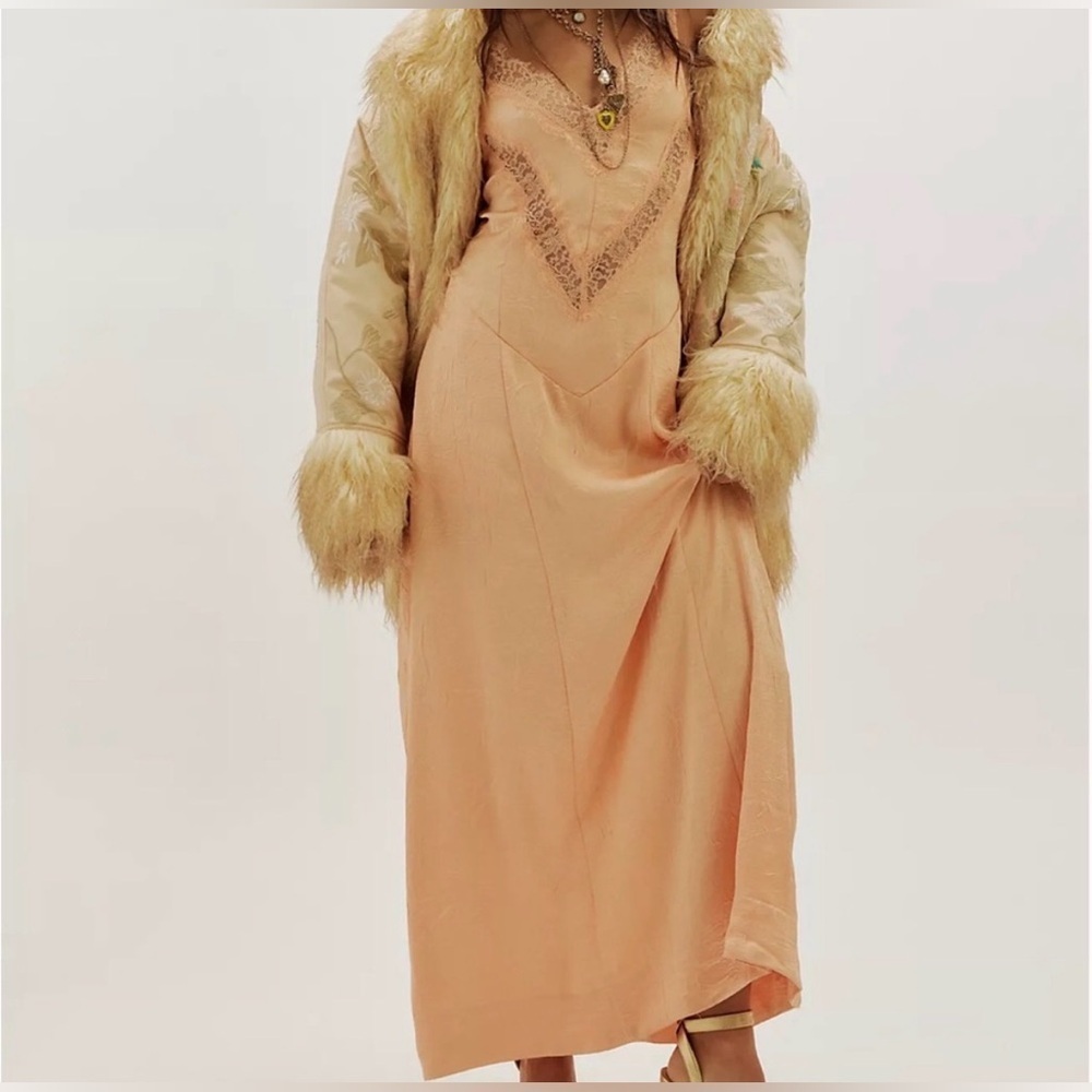 Free People Maybe Forever Maxi Dress Bellini Orange Size 2 NWT